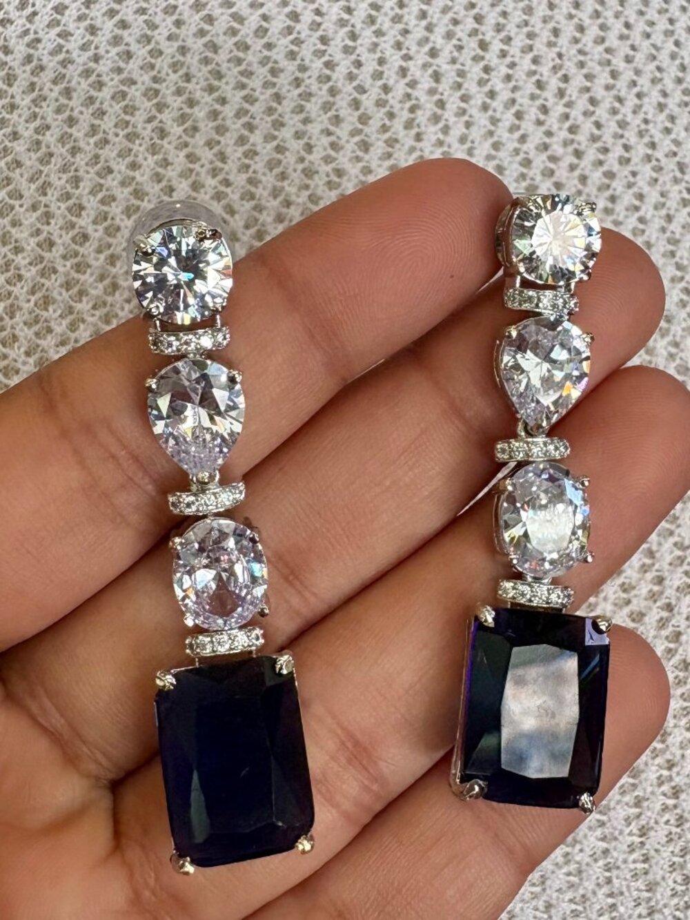 Blue Crystal Earrings